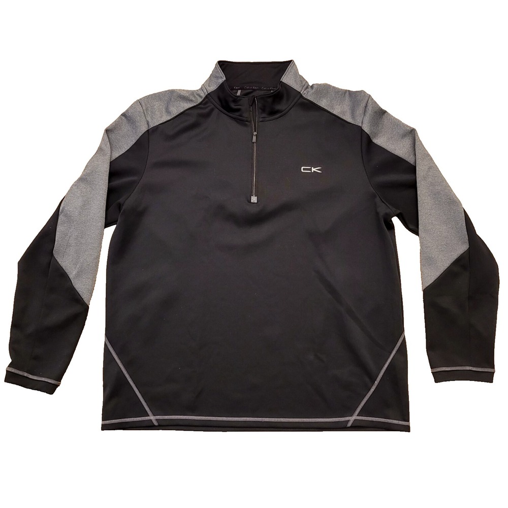 Calvin Klein Men's Pro Stretch 1/4 Zip Pullover Shirt Gray Size Large